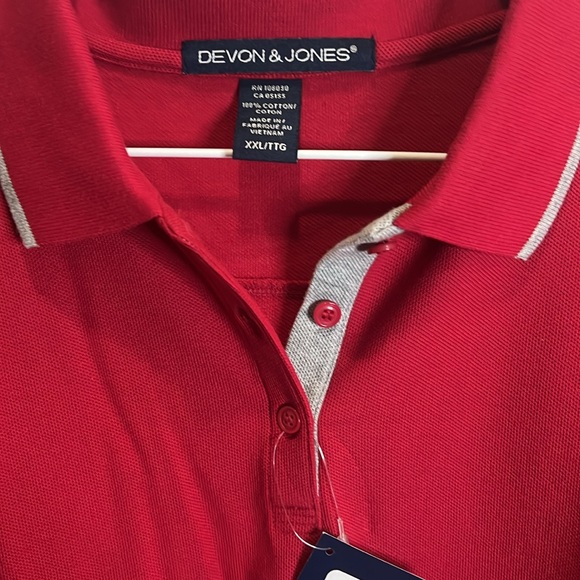 Devon & James Red and gray polo size XXL NWT - Picture 4 of 4
